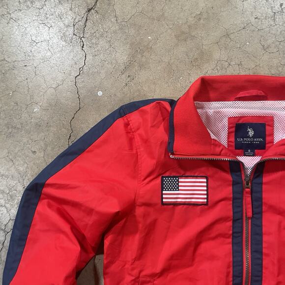 Polo Ralph Lauren Nylon Jacket Windbreaker Red/White/Blue Size Small - Picture 2 of 8